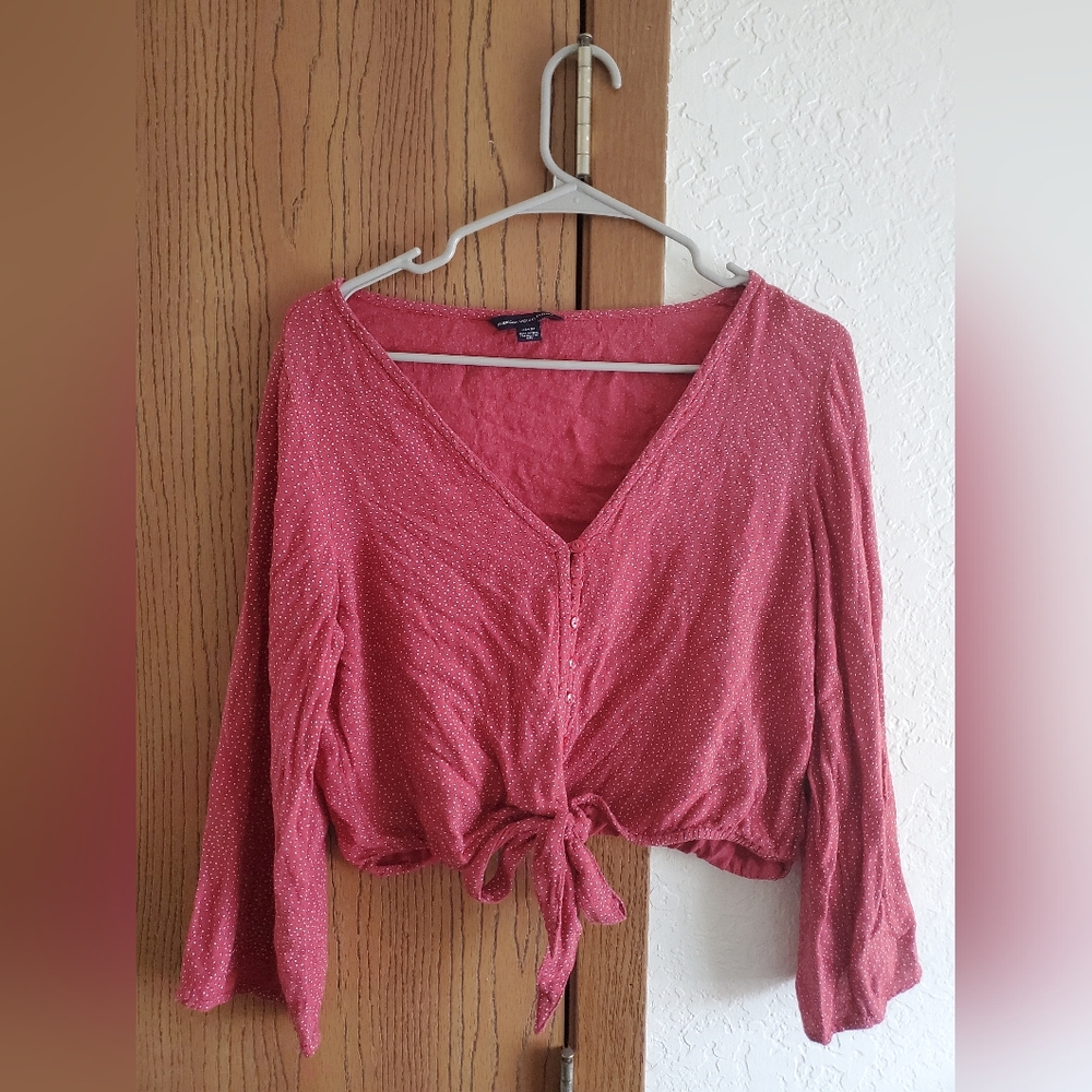 Womens Medium Polka Dot Blouse